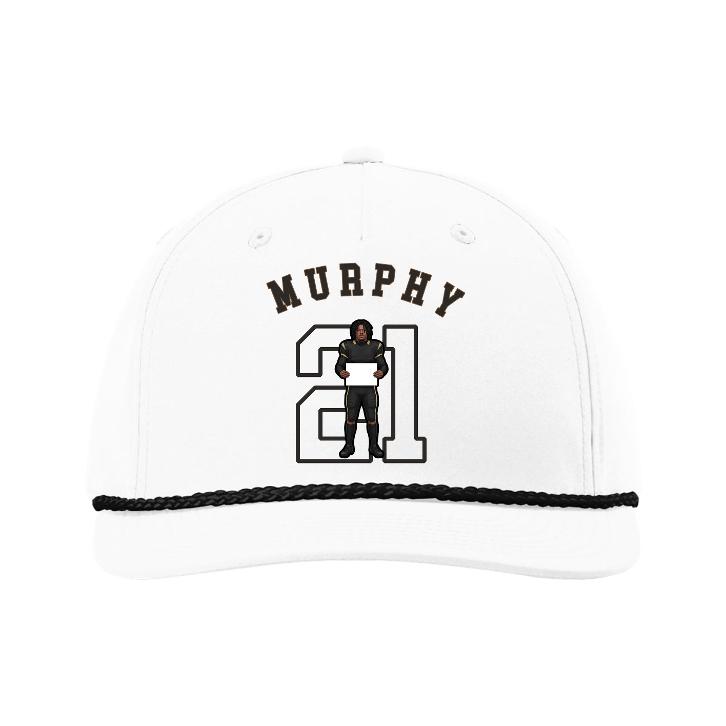 Five-Panel Classic Rope Cap — Shirsey Arch in White