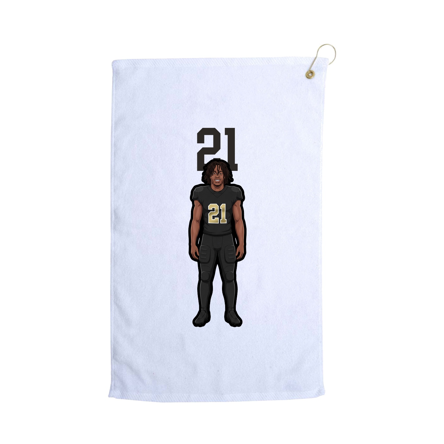 Golf Towel — Number Top in White