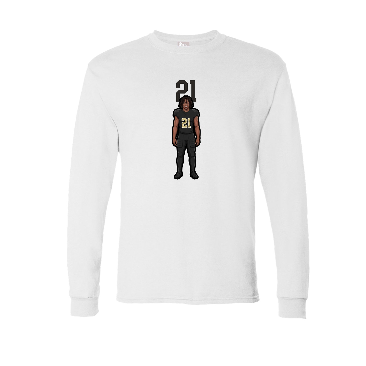 Long Sleeve Tee — Number Top in White