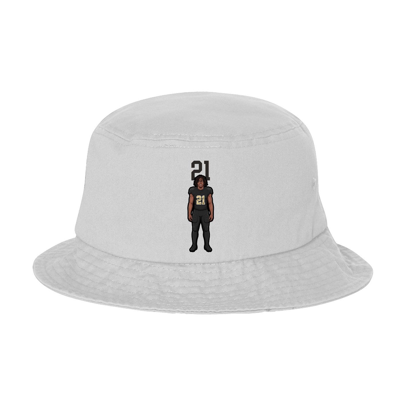 Bucket Cap — Number Top in White