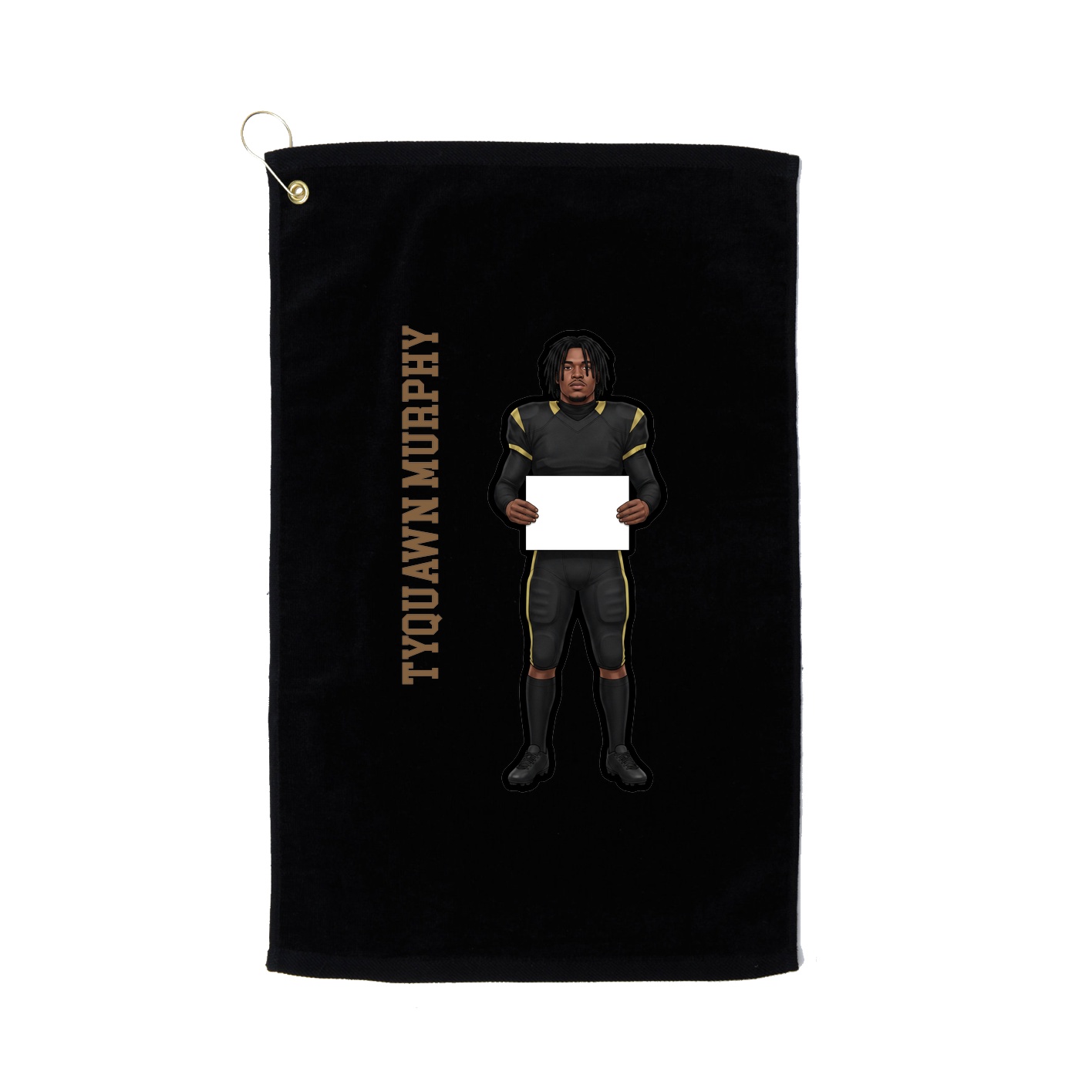 Golf Towel — Name Vertical in Black
