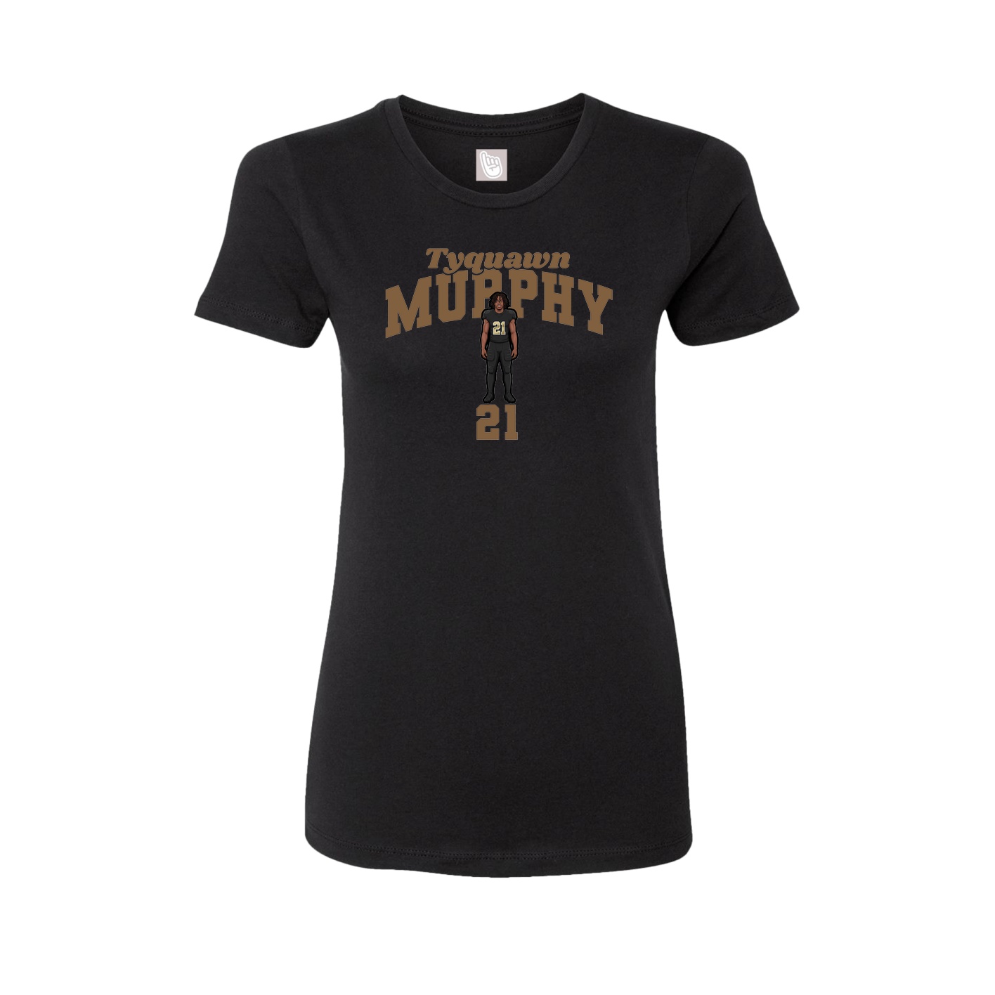 Fitted Women's Tee — Signature Arch in Black