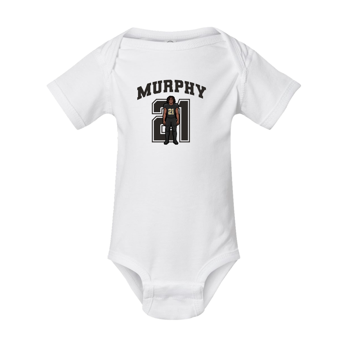 Baby Onesie — Number in White