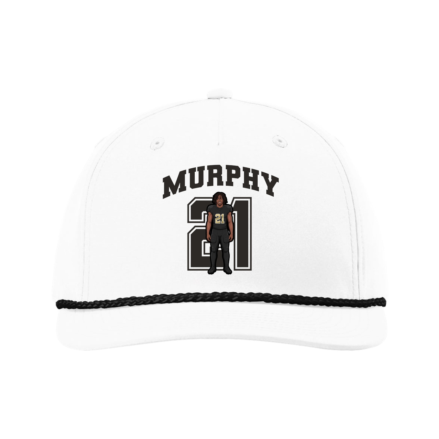 Five-Panel Classic Rope Cap — Number in White