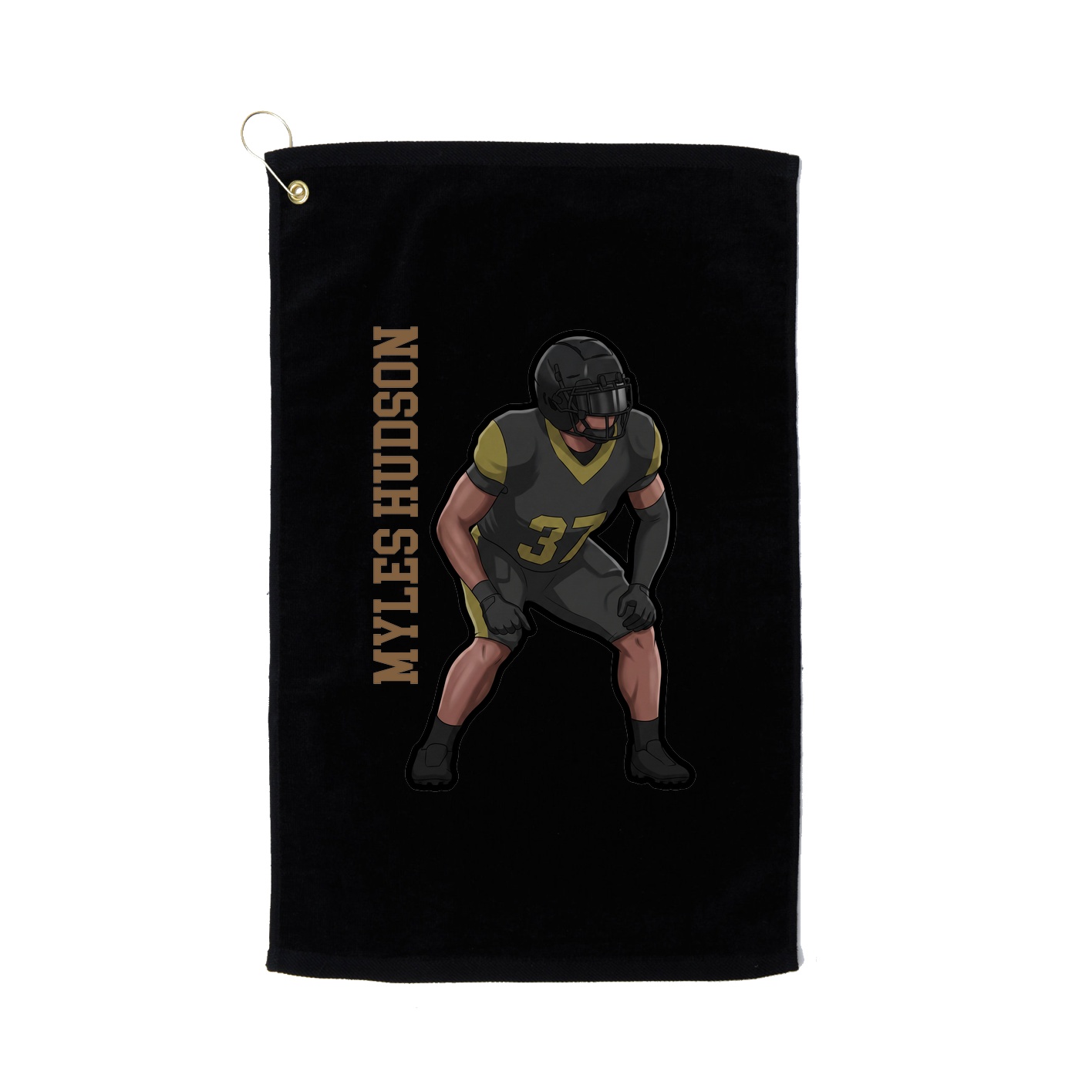 Golf Towel — Name Vertical in Black