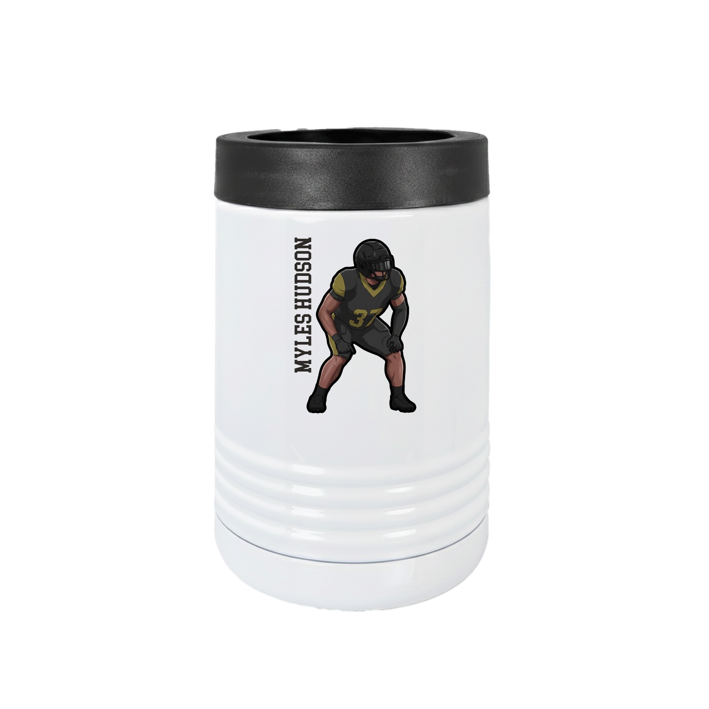 Beverage Holder — Name Vertical in White