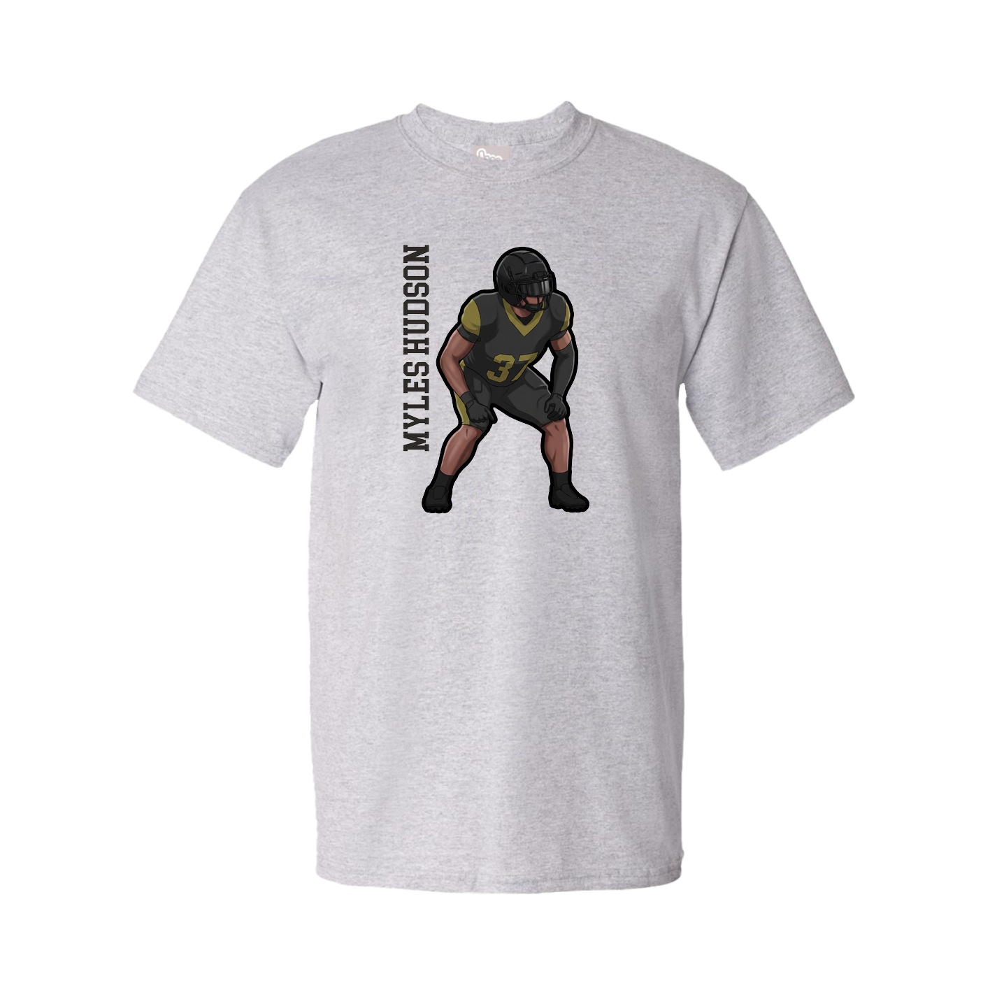 Youth Tee — Name Vertical in Grey