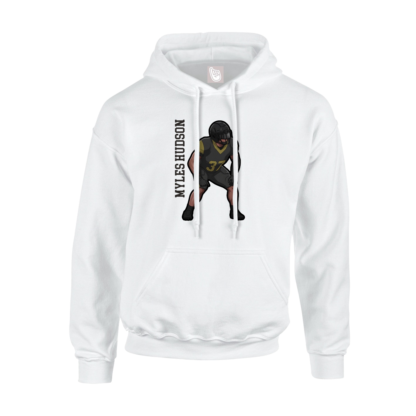Hoodie — Name Vertical in White