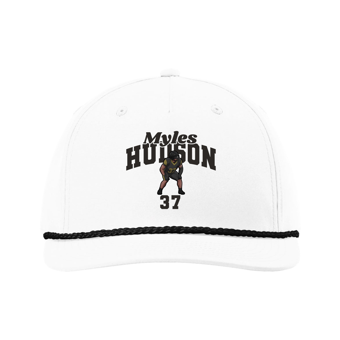 Five-Panel Classic Rope Cap — Signature Arch in White