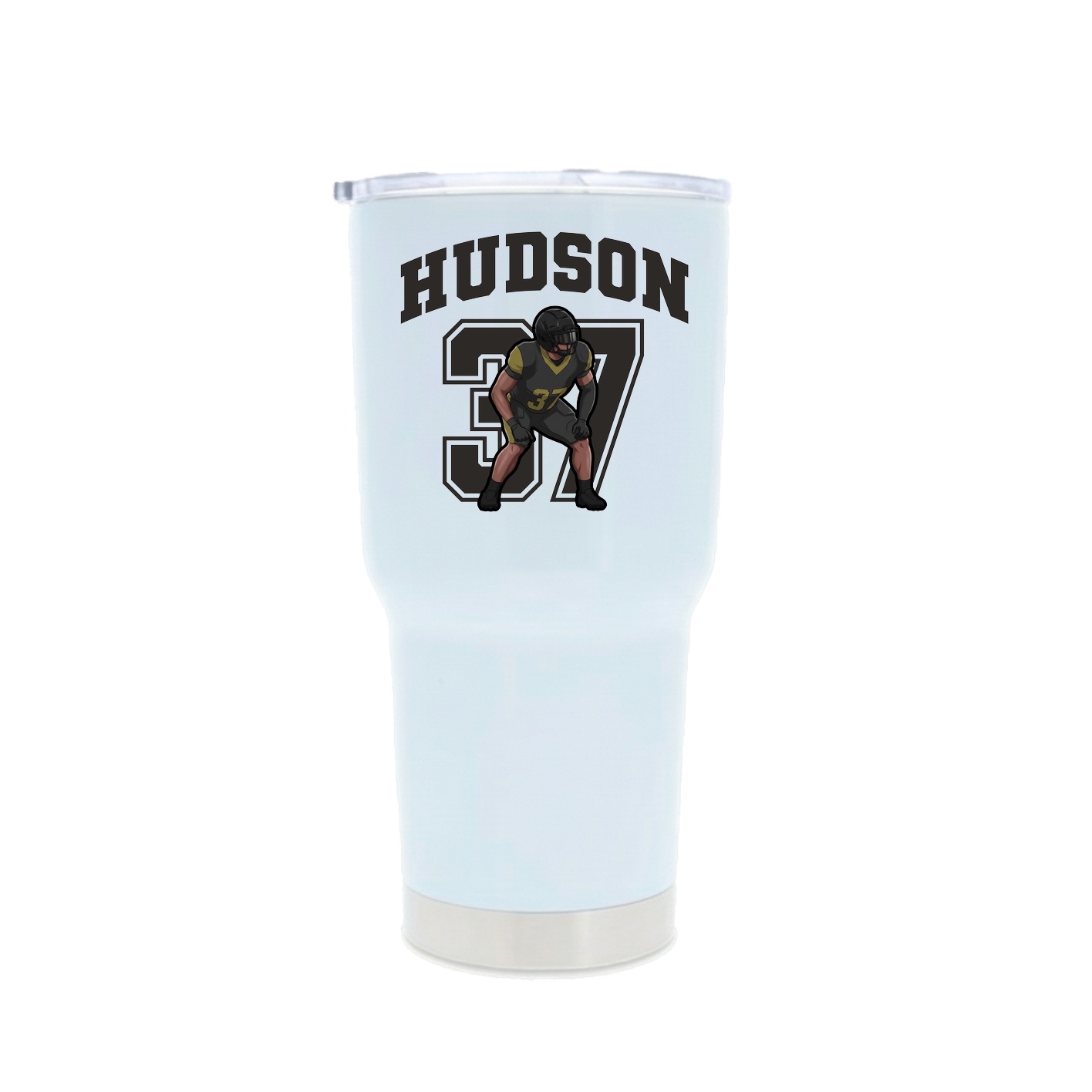30oz Stainless Steel Tumbler — Number in White