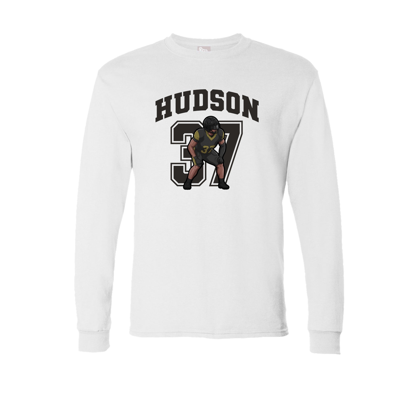 Long Sleeve Tee — Number in White