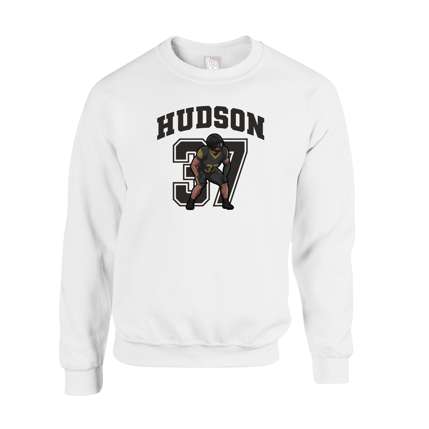 Fleece Crew — Number in White