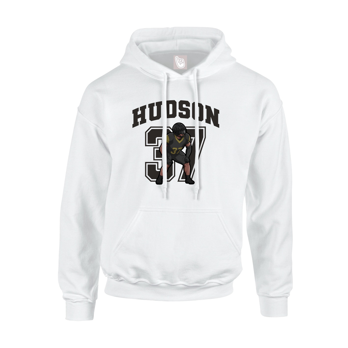 Youth Hoodie — Number in White