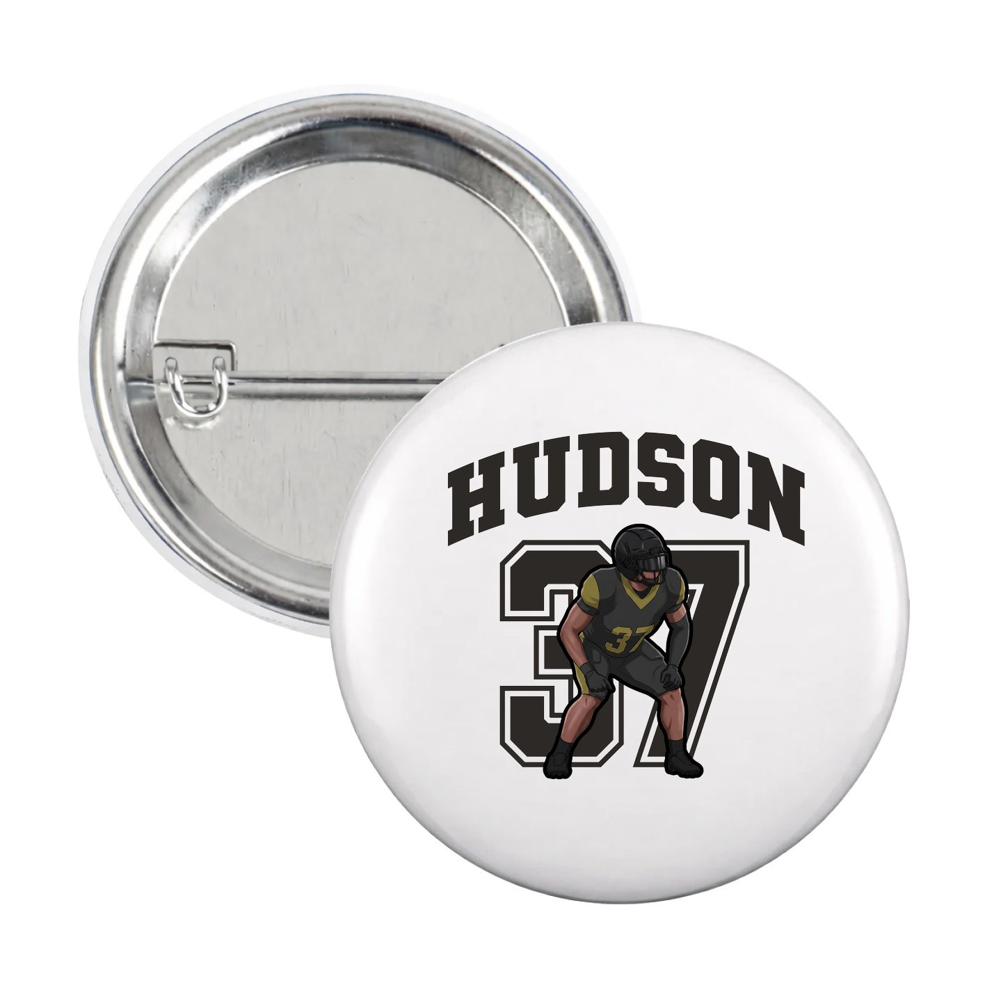 Game Day Button — Number in White