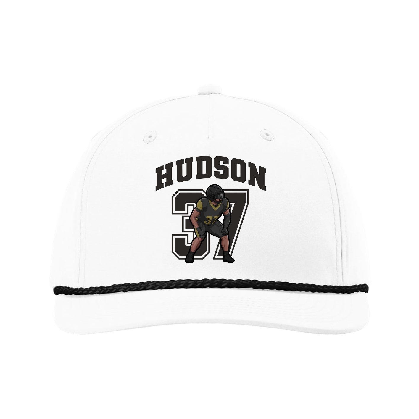 Five-Panel Classic Rope Cap — Number in White