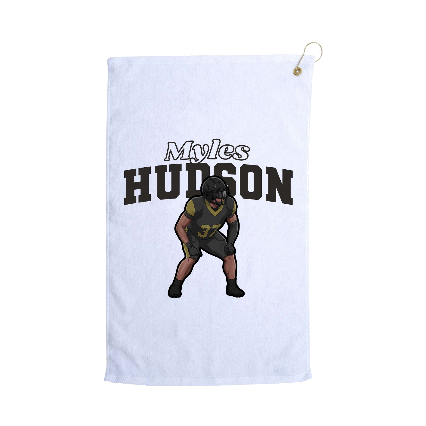 Golf Towel — Name Arch in White