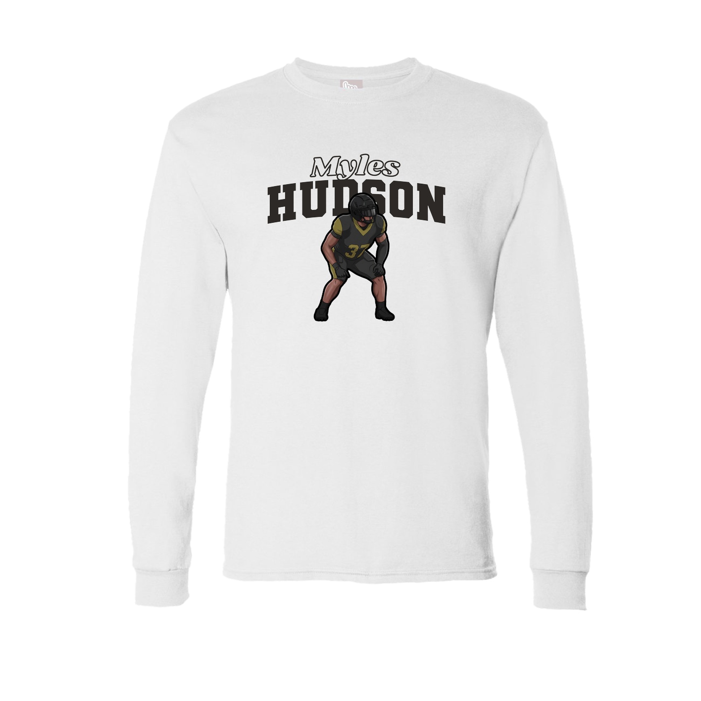 Long Sleeve Tee — Name Arch in White