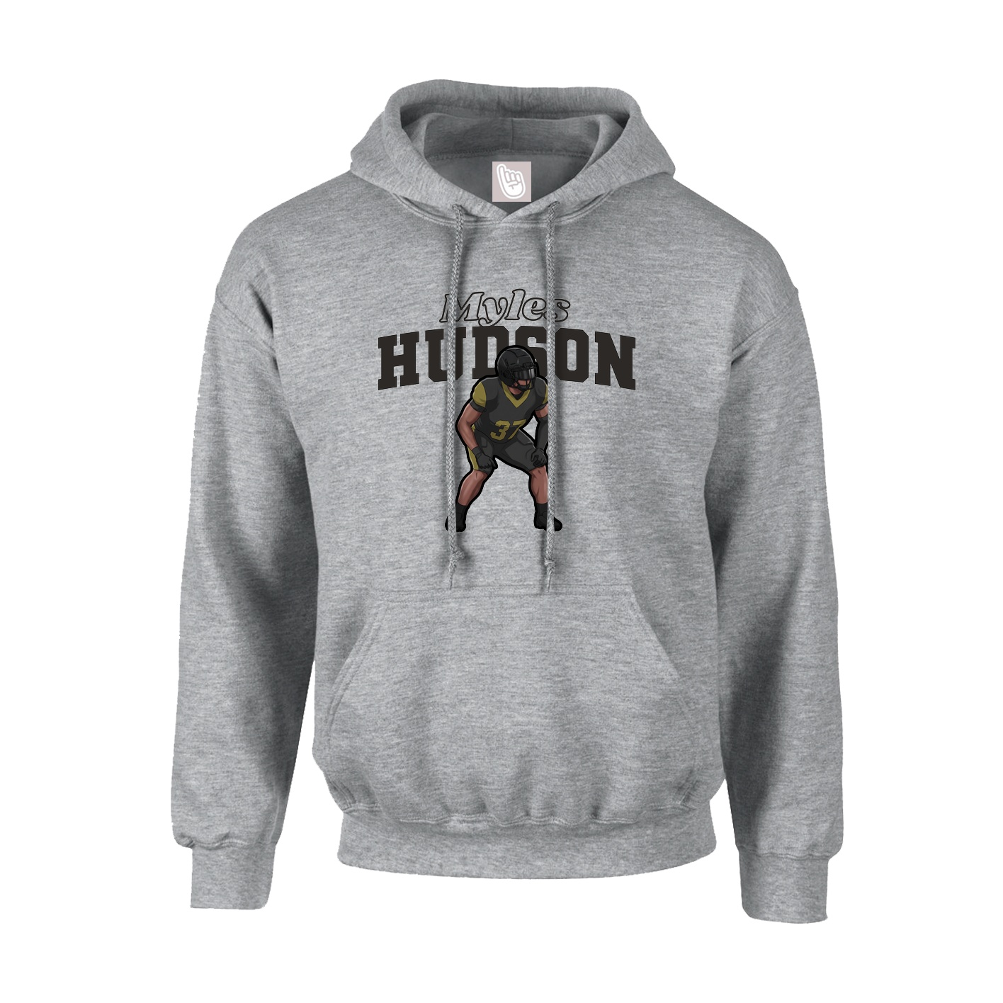 Hoodie — Name Arch in Grey