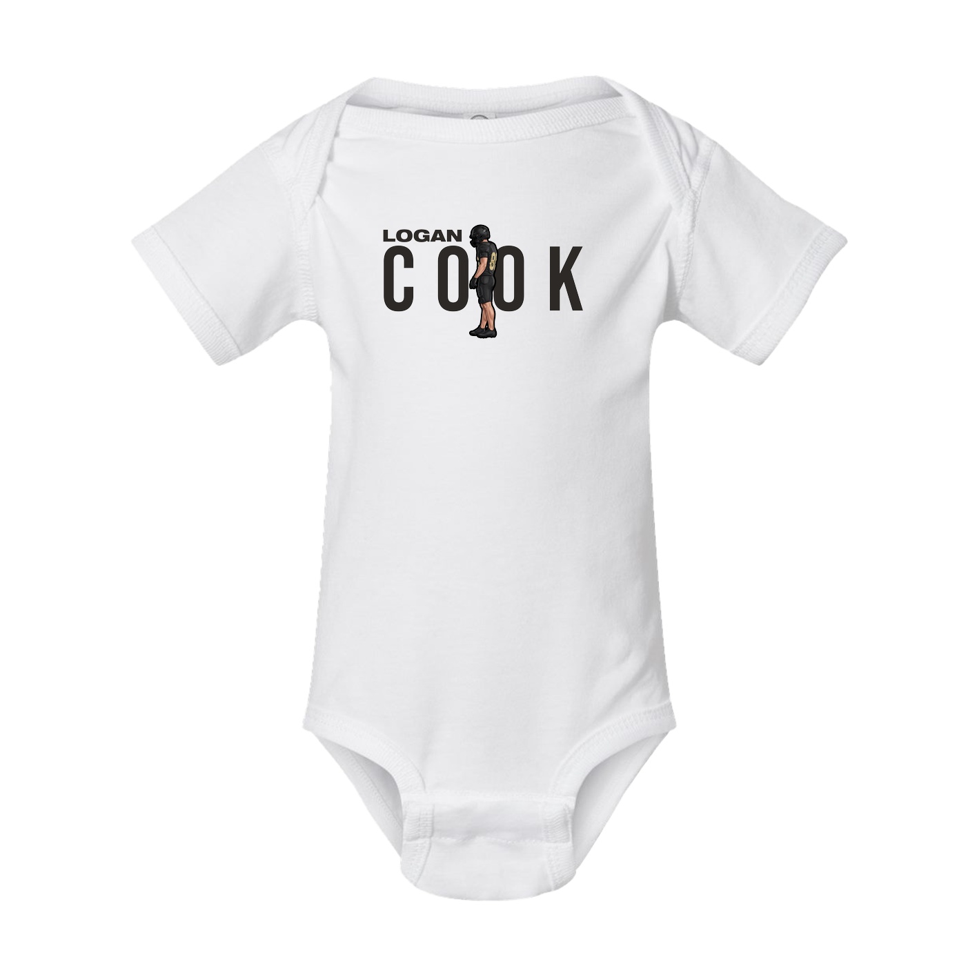 Baby Onesie — Player Name in White