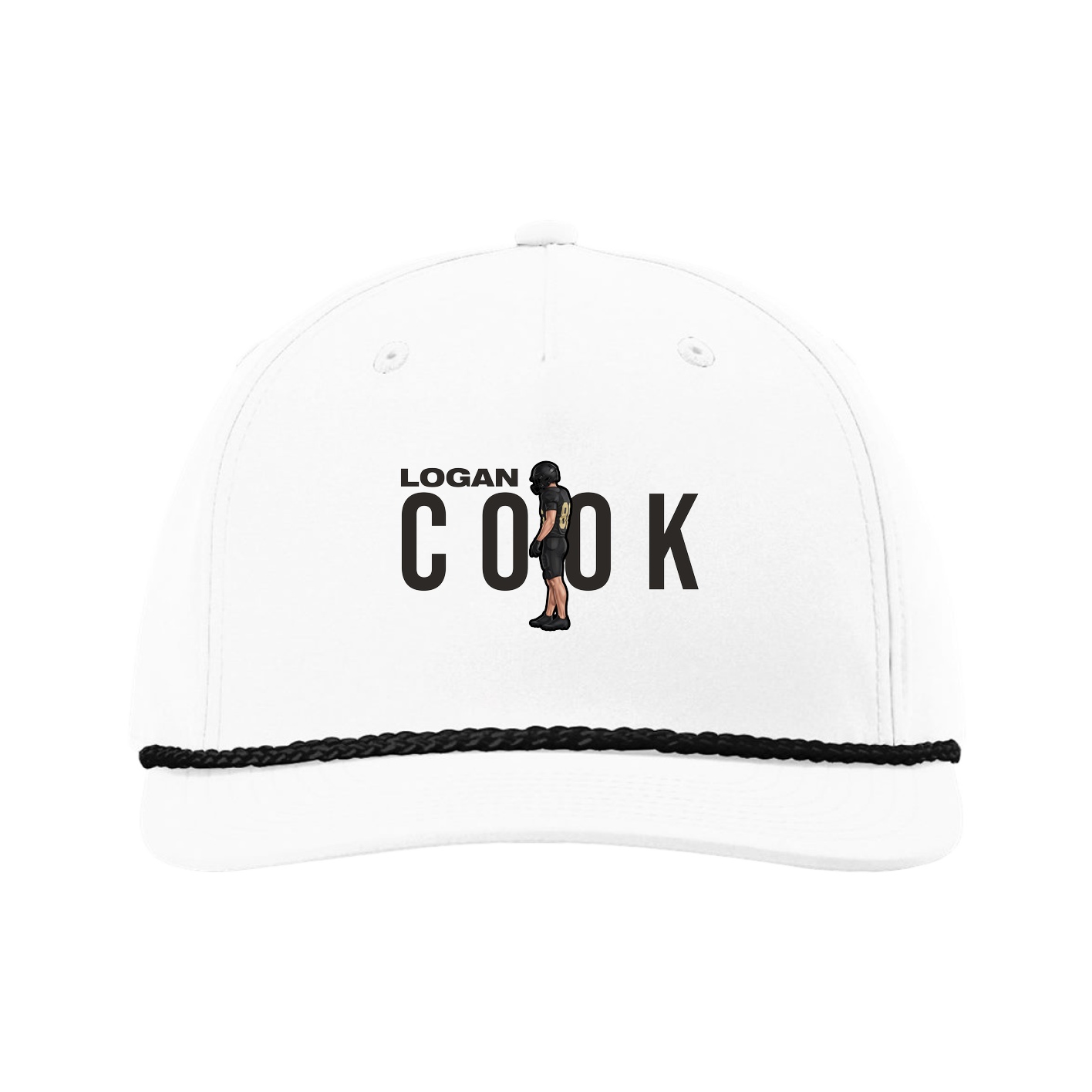Five-Panel Classic Rope Cap — Player Name in White