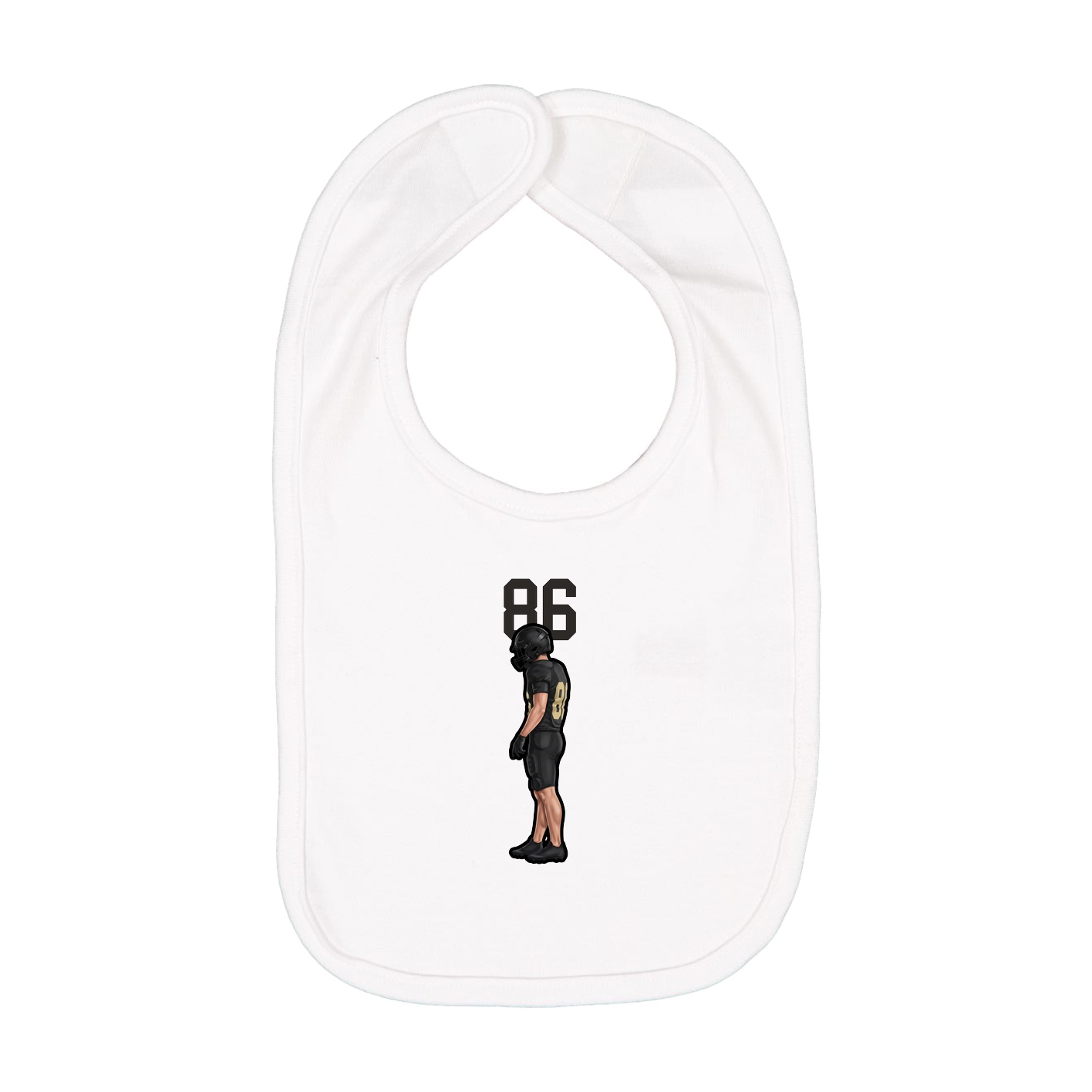 Infant Bib — Number Top in White