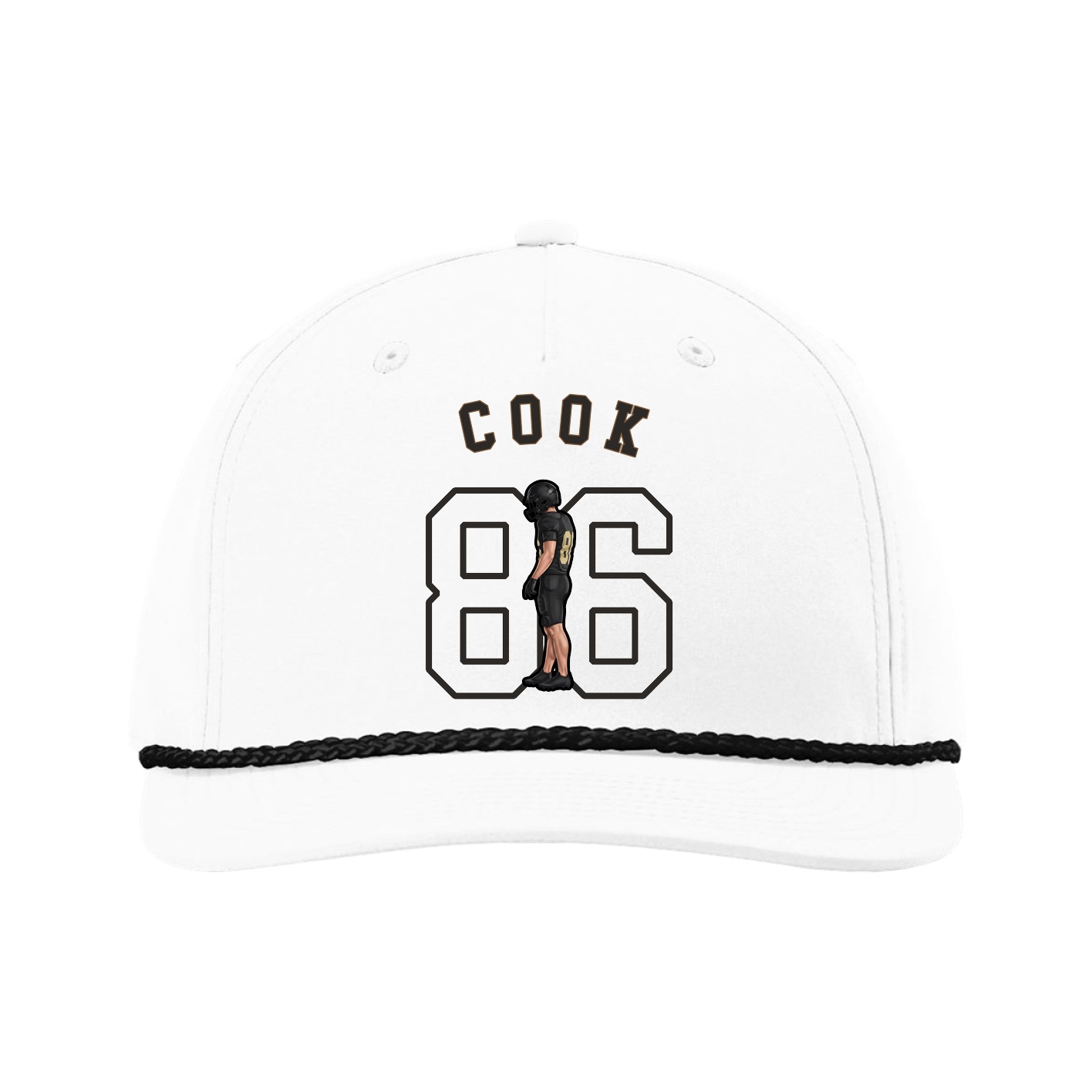 Five-Panel Classic Rope Cap — Shirsey Arch in White