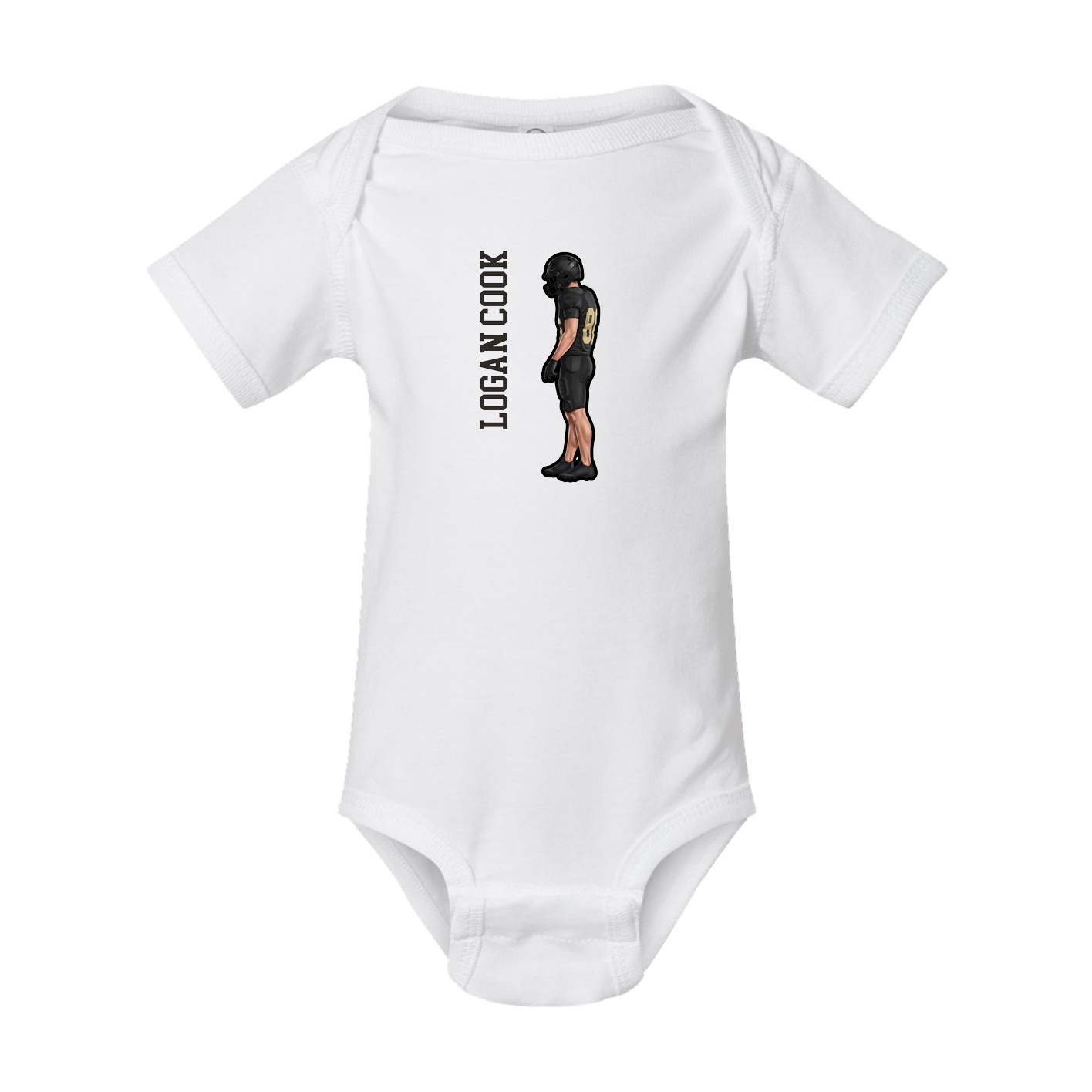 Baby Onesie — Name Vertical in White