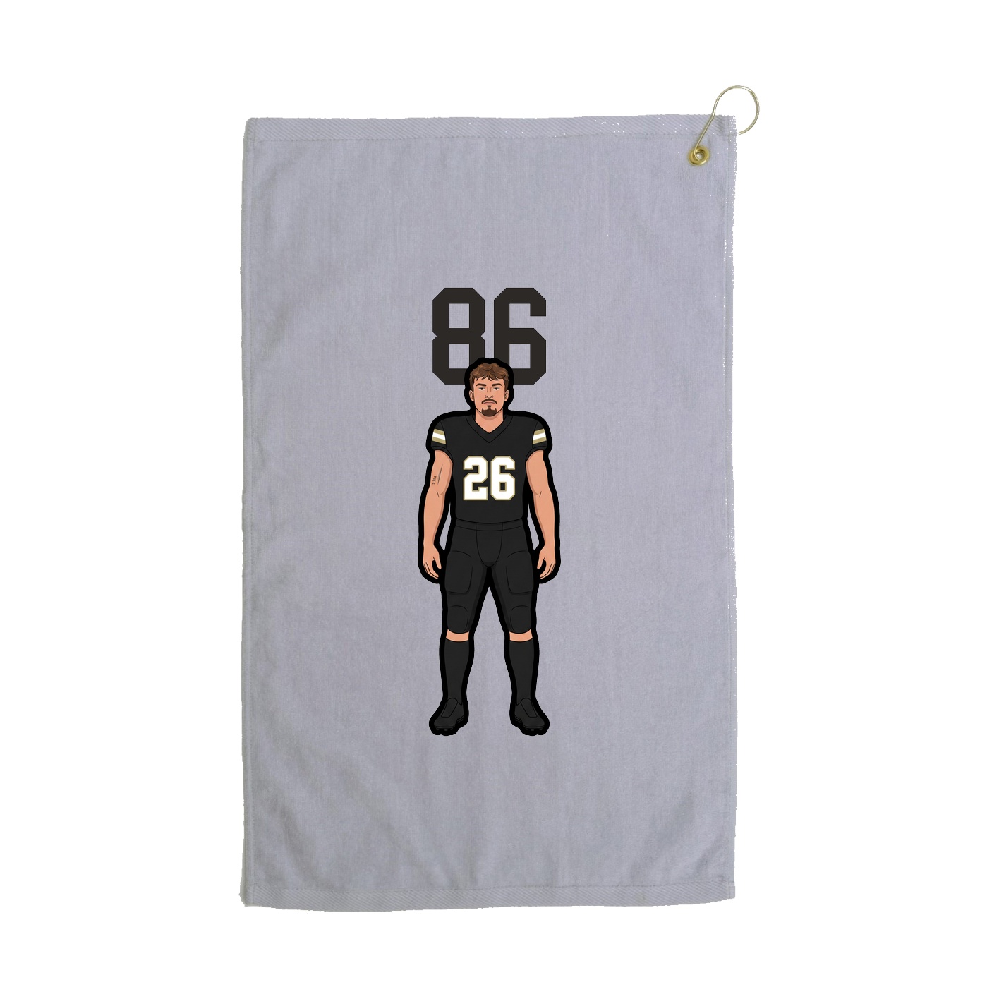 Golf Towel — Number Top in Grey
