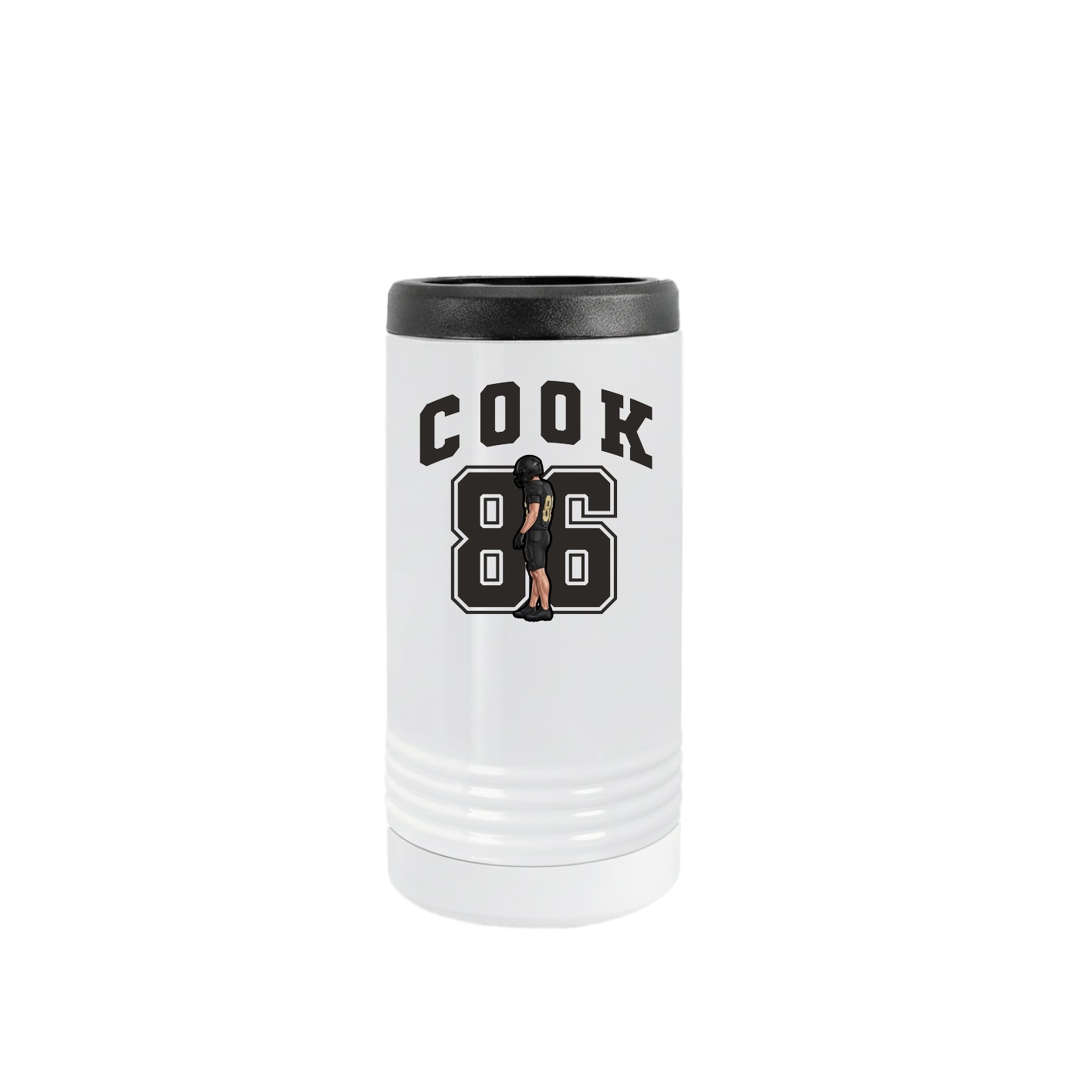 Slim Beverage Holder — Number in White