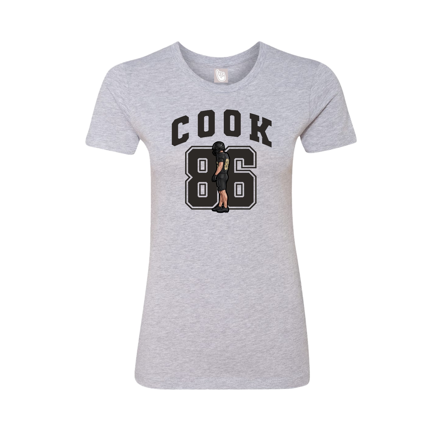 Fitted Women's Tee — Number in Grey