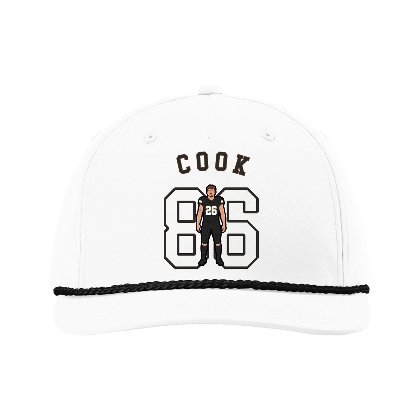 Five-Panel Classic Rope Cap — Shirsey Arch in White