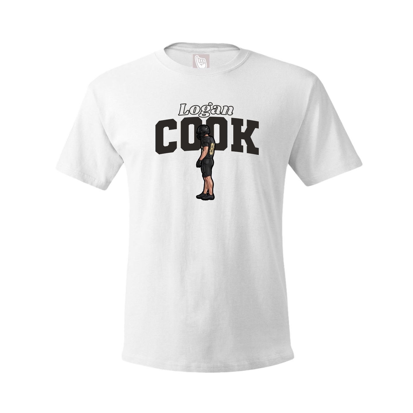Youth Tee — Name Arch in White