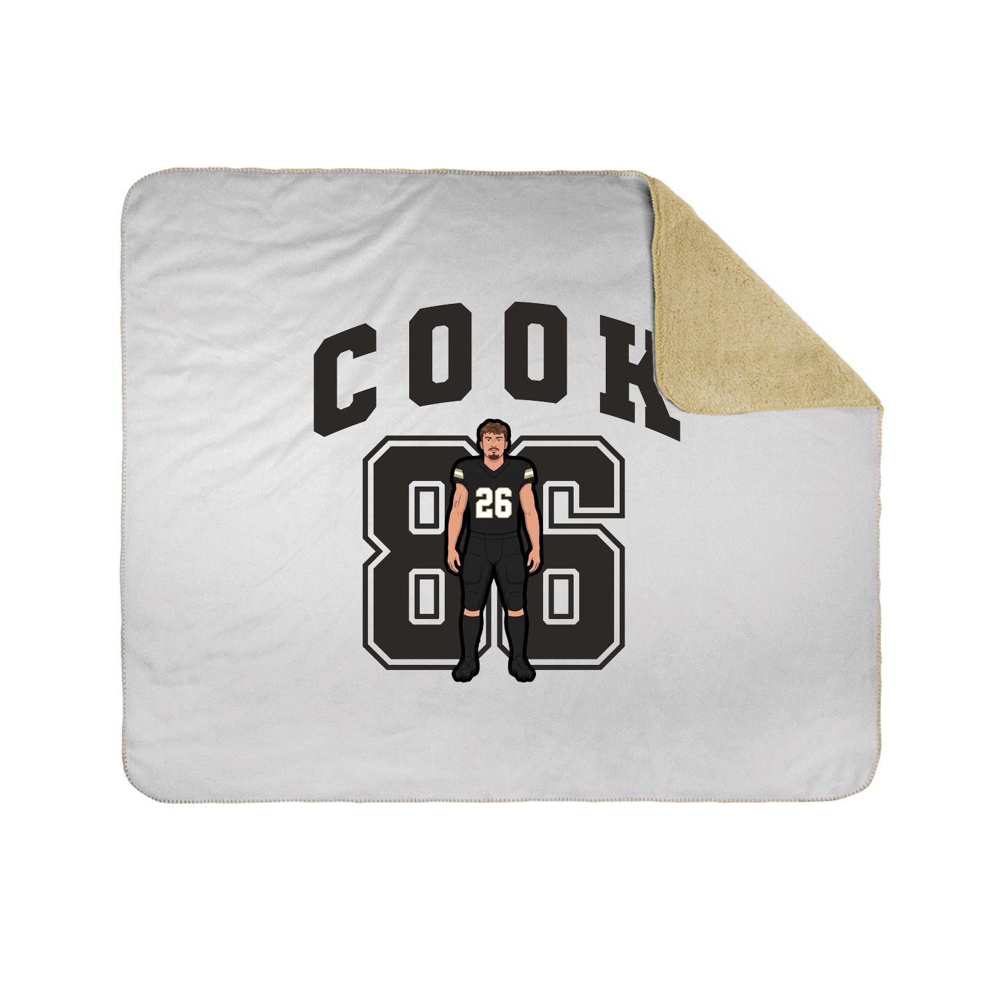 Throw Blanket — Number in White