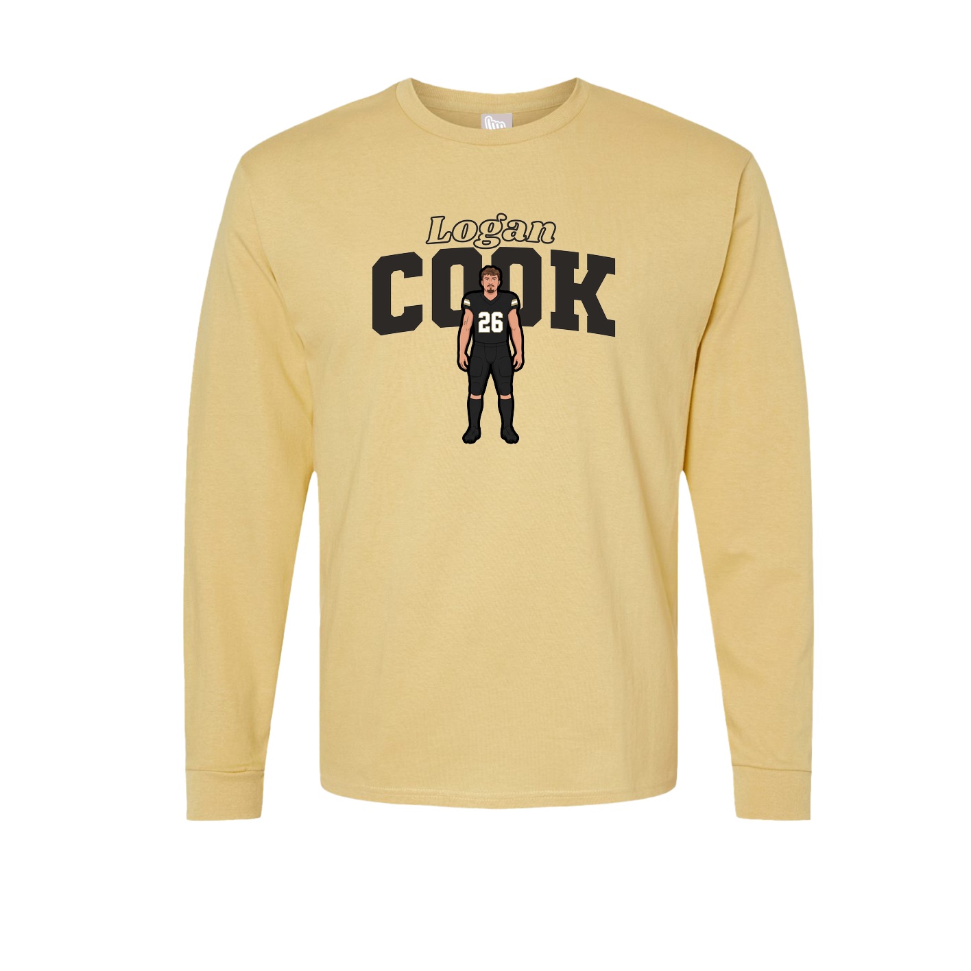 Long Sleeve Tee — Name Arch in Vegas Gold