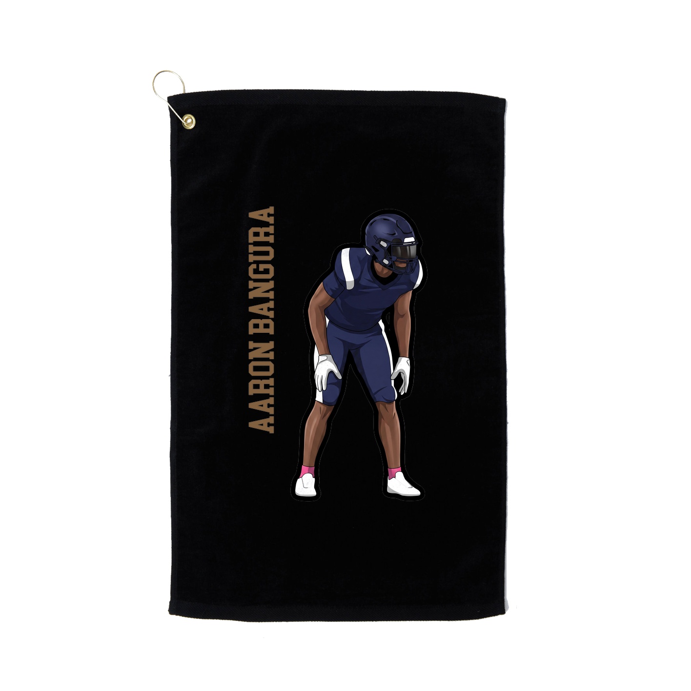 Golf Towel — Name Vertical in Black