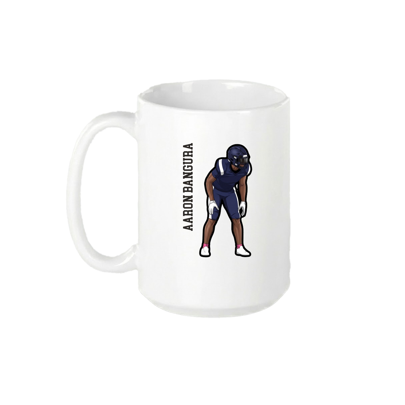 15oz Coffee Mug — Name Vertical in White