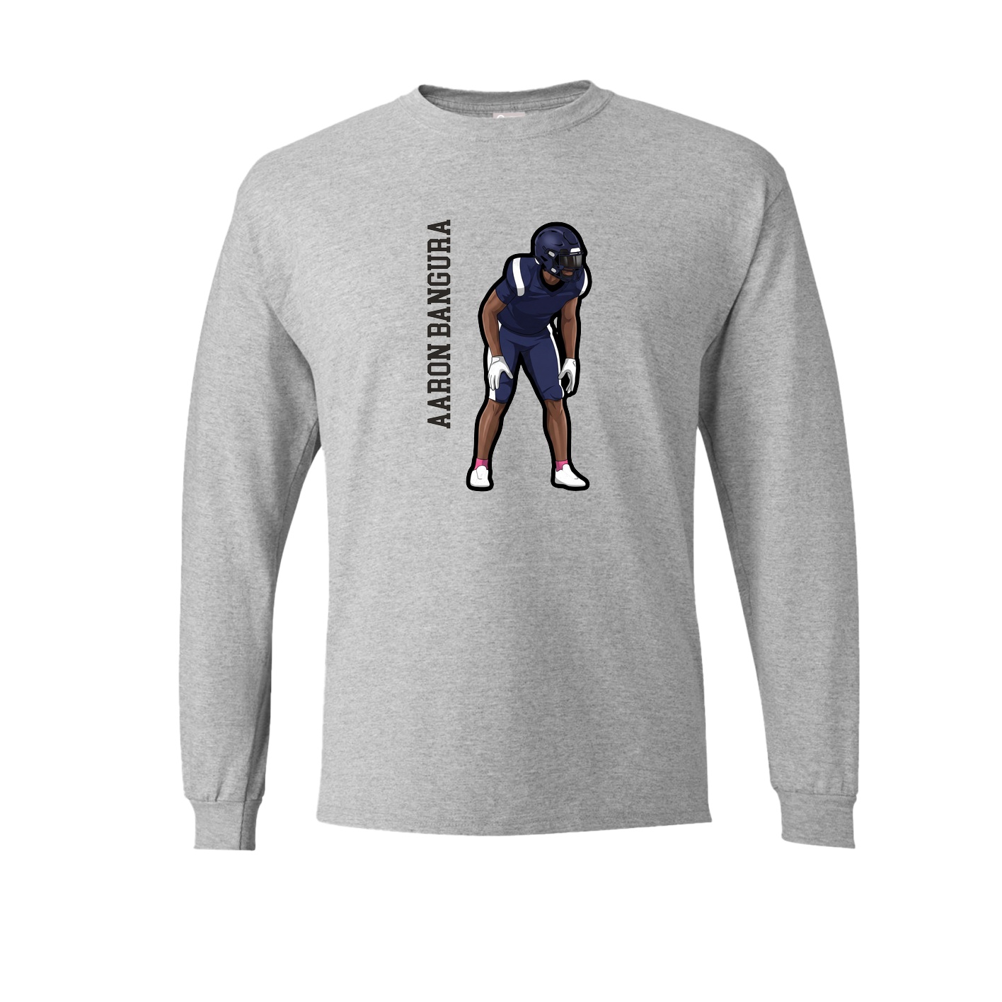 Long Sleeve Tee — Name Vertical in Grey