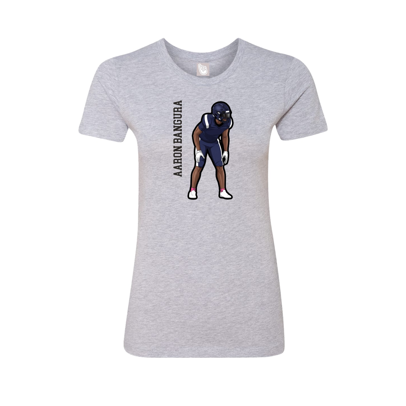 Fitted Women's Tee — Name Vertical in Grey
