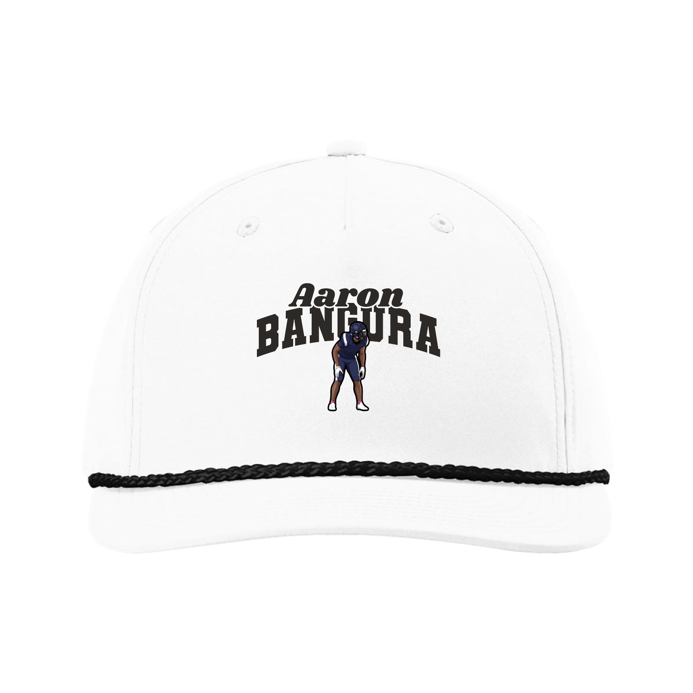 Five-Panel Classic Rope Cap — Signature Arch in White
