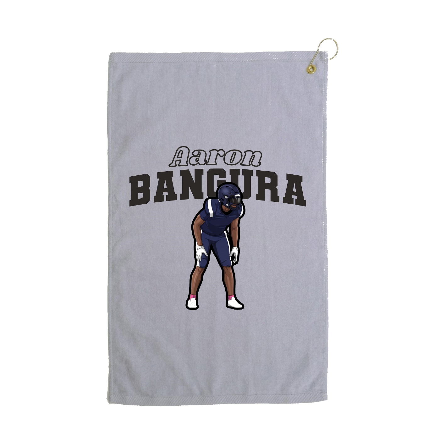 Golf Towel — Name Arch in Grey