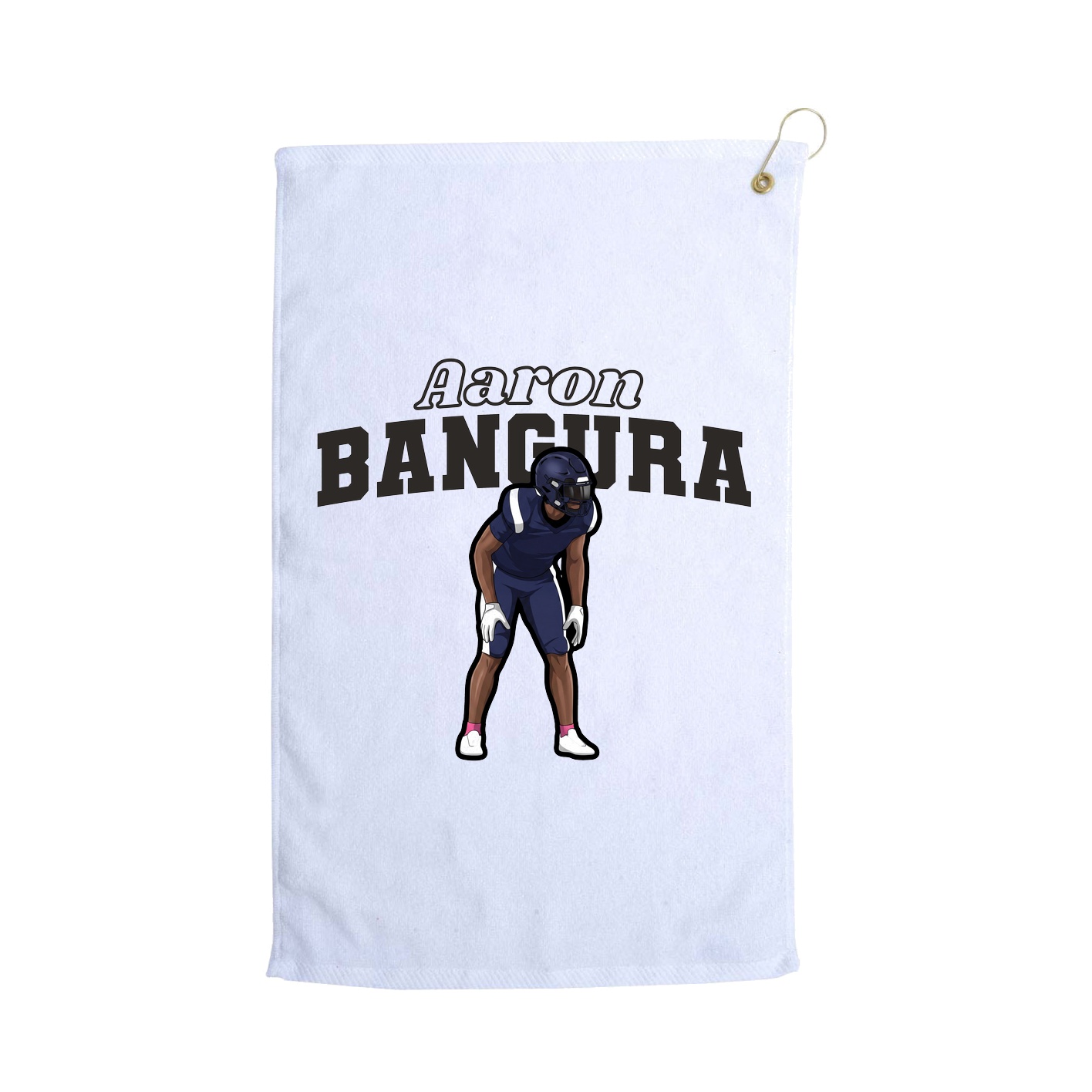 Golf Towel — Name Arch in White
