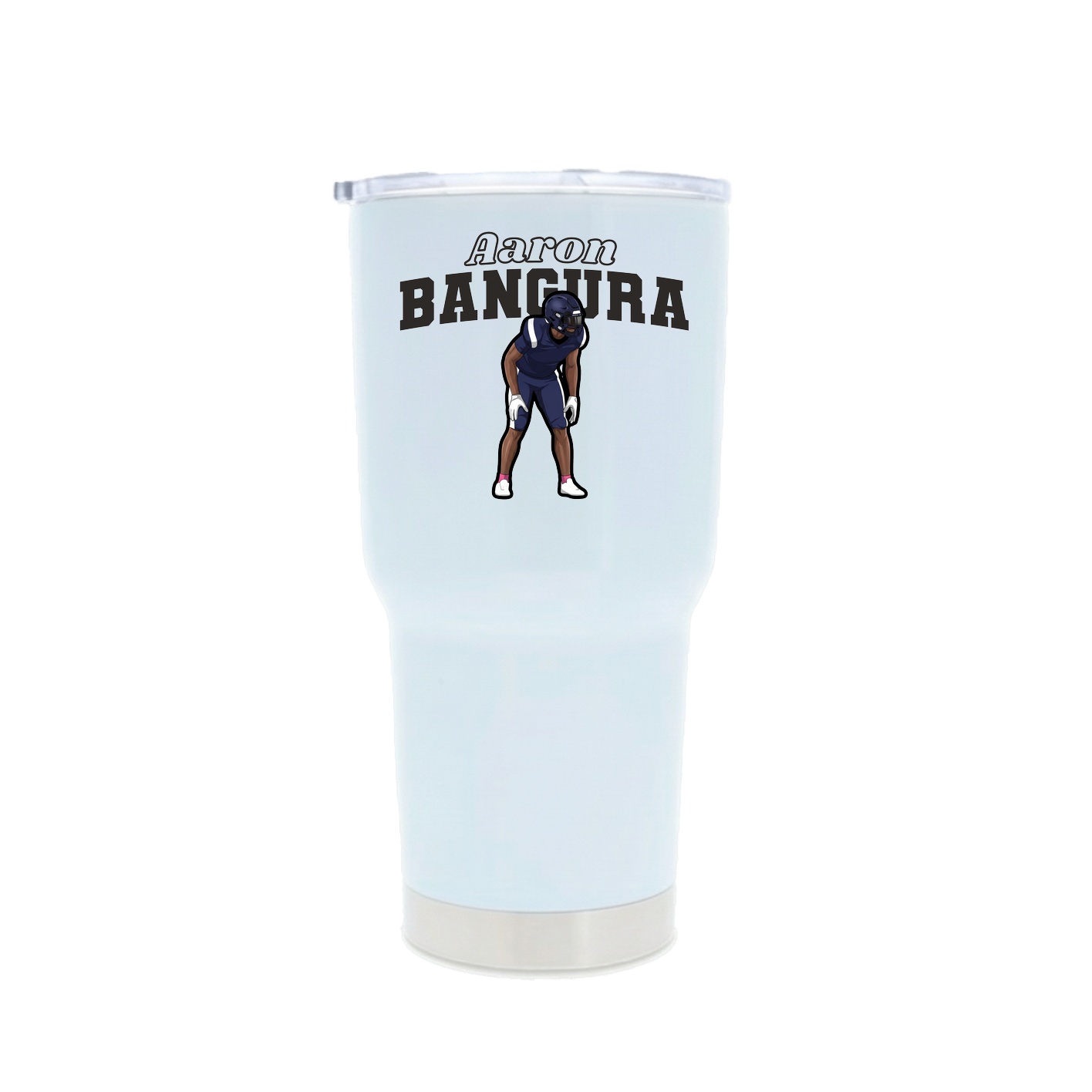 30oz Stainless Steel Tumbler — Name Arch in White