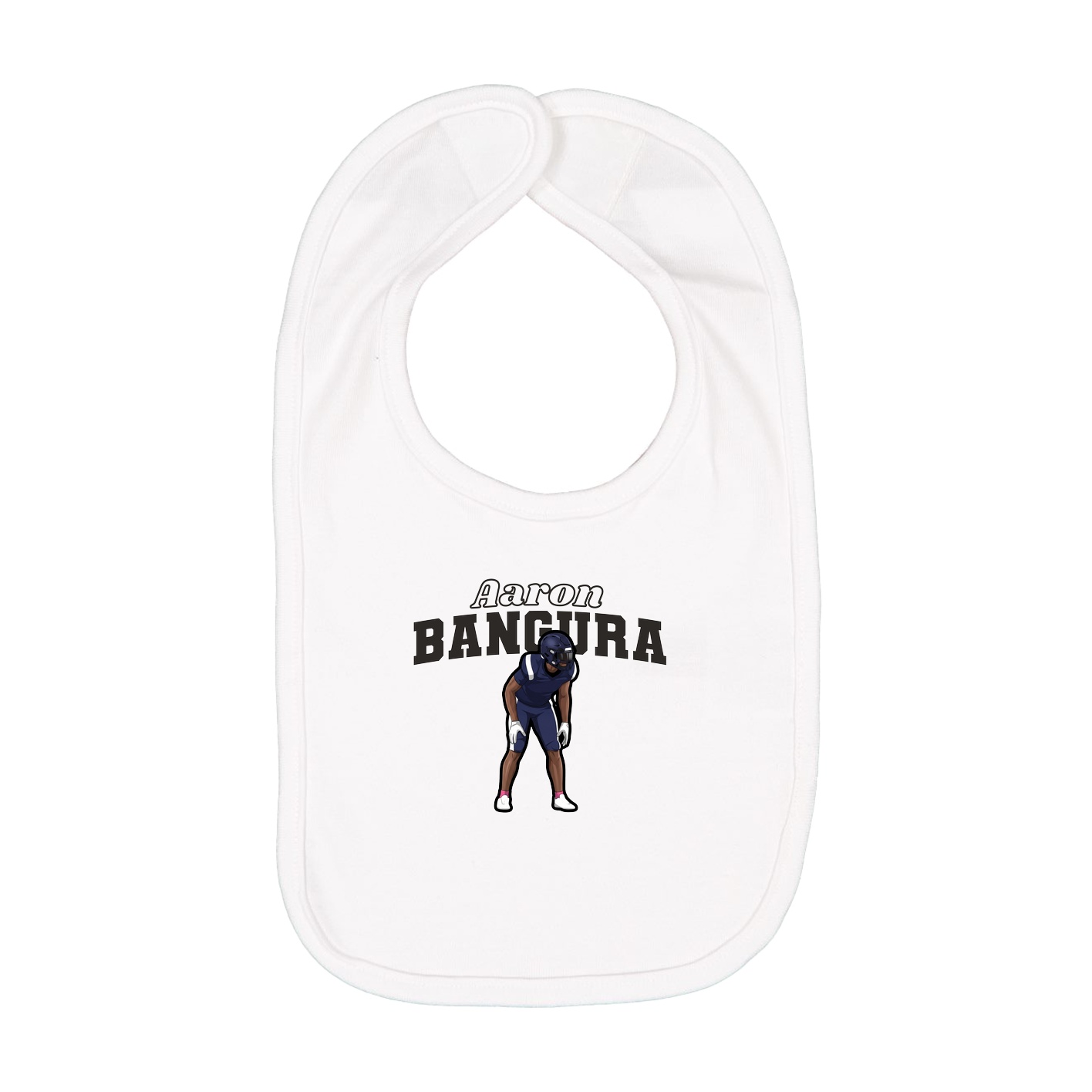 Infant Bib — Name Arch in White