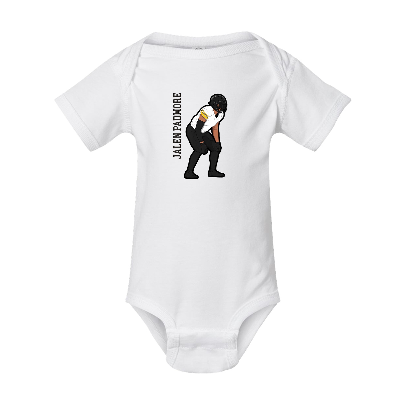 Baby Onesie — Name Vertical in White