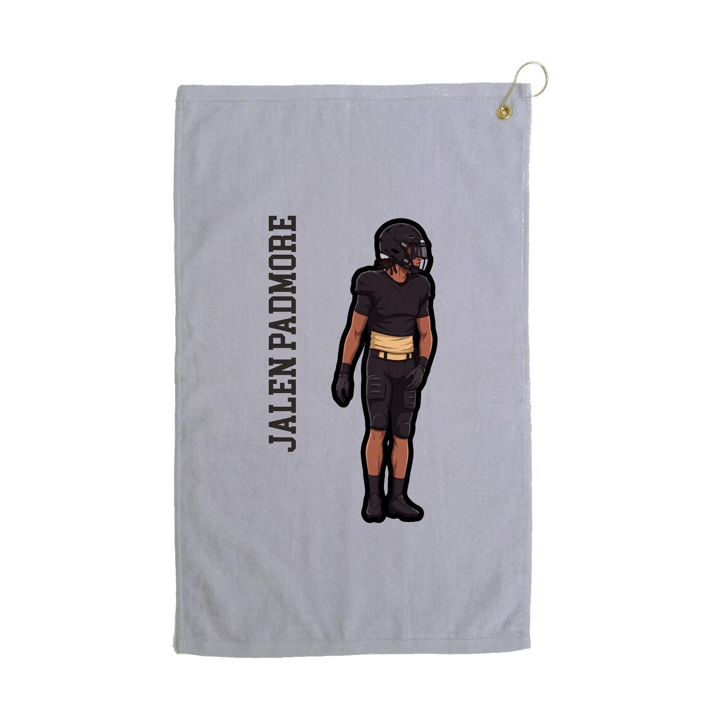 Golf Towel — Name Vertical in Grey