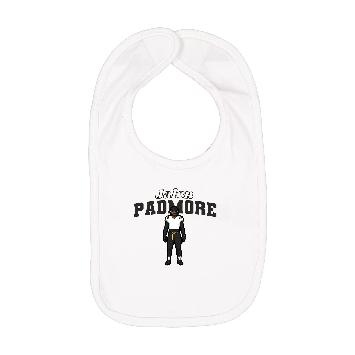Infant Bib — Name Arch in White