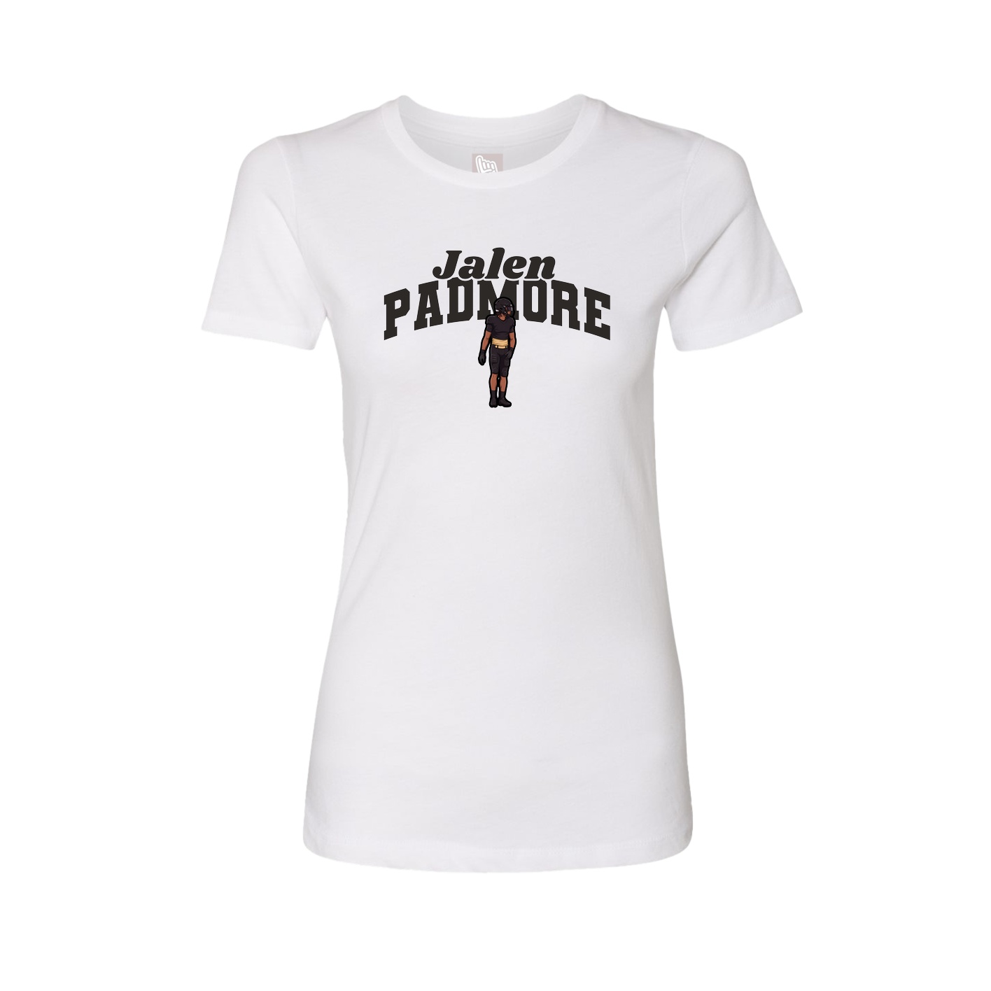 Fitted Women's Tee — Signature Arch in White