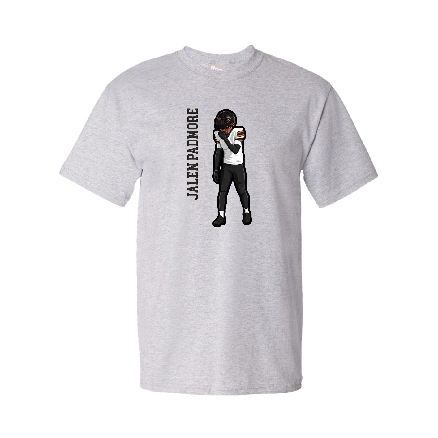 Youth Tee — Name Vertical in Grey