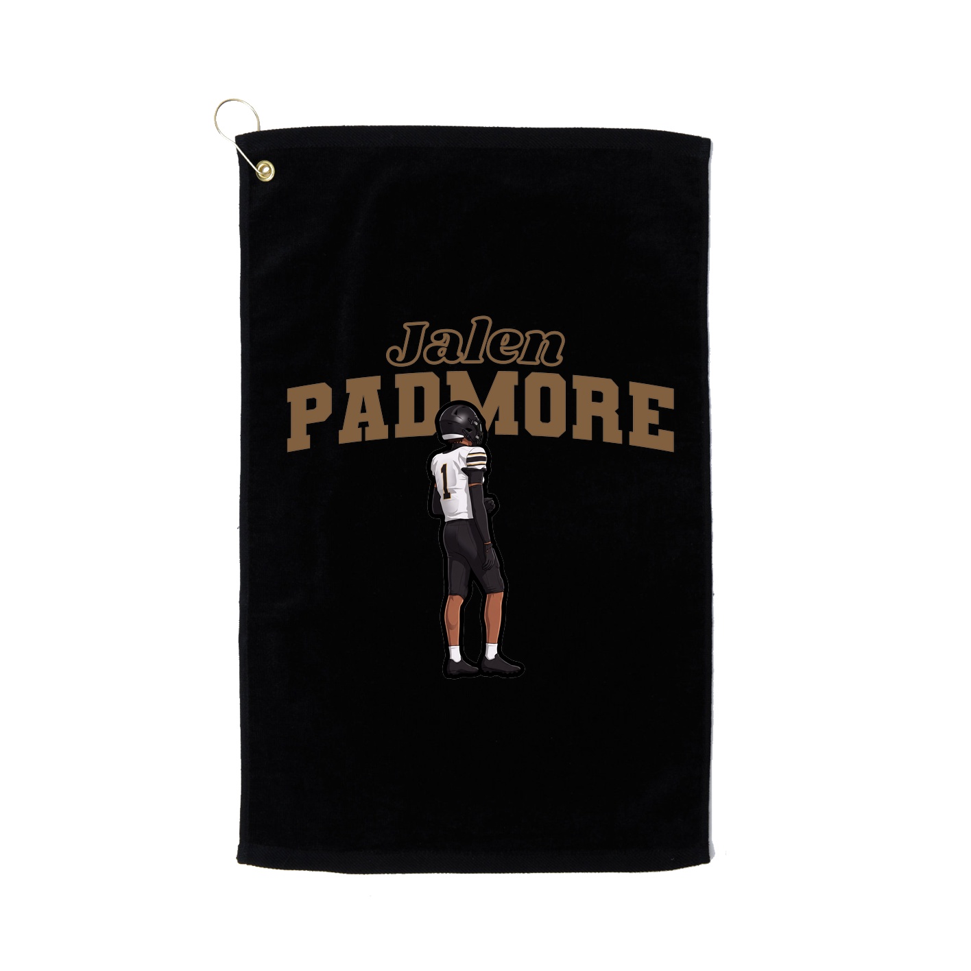 Golf Towel — Name Arch in Black