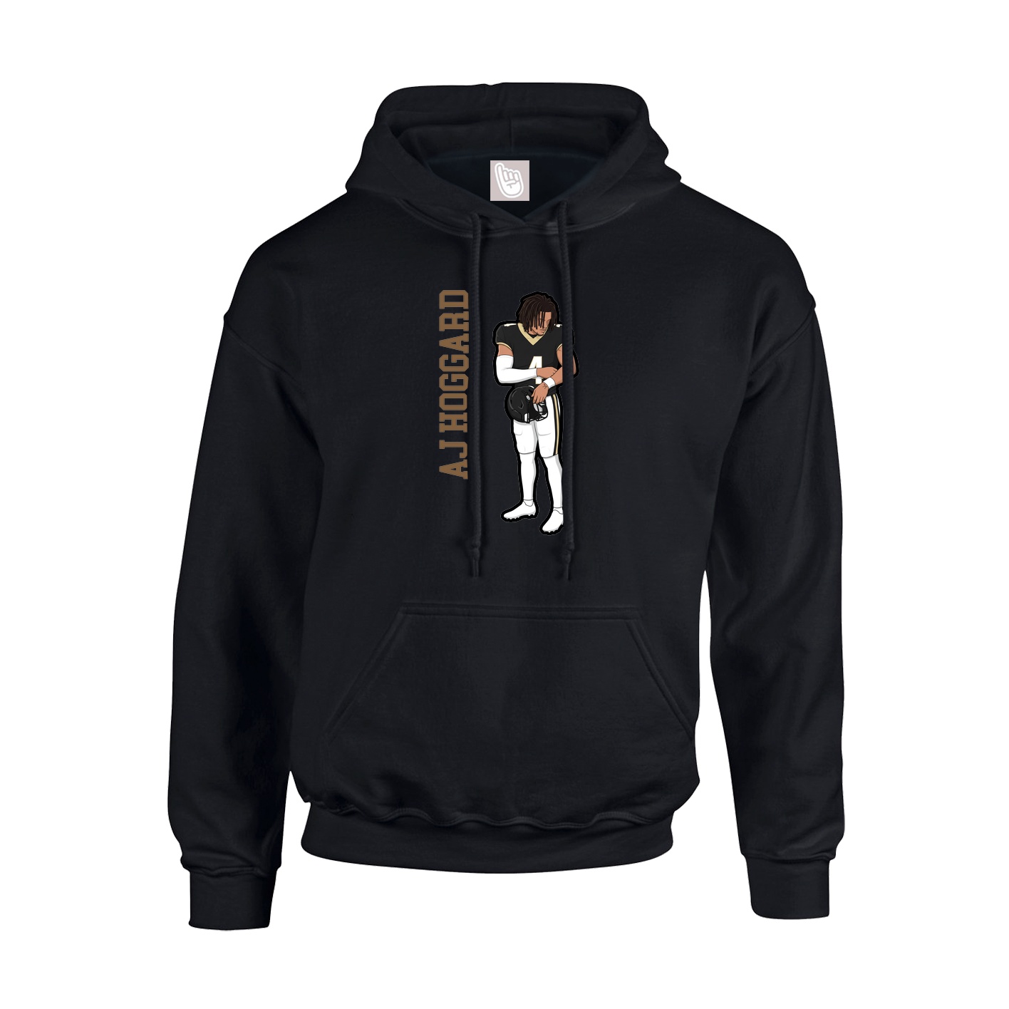 Hoodie — Name Vertical in Black